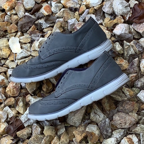 Dexter Comfort Memory Foam Lite Weight Oxford Lace Up Shoes Gray Men's - Picture 4 of 5